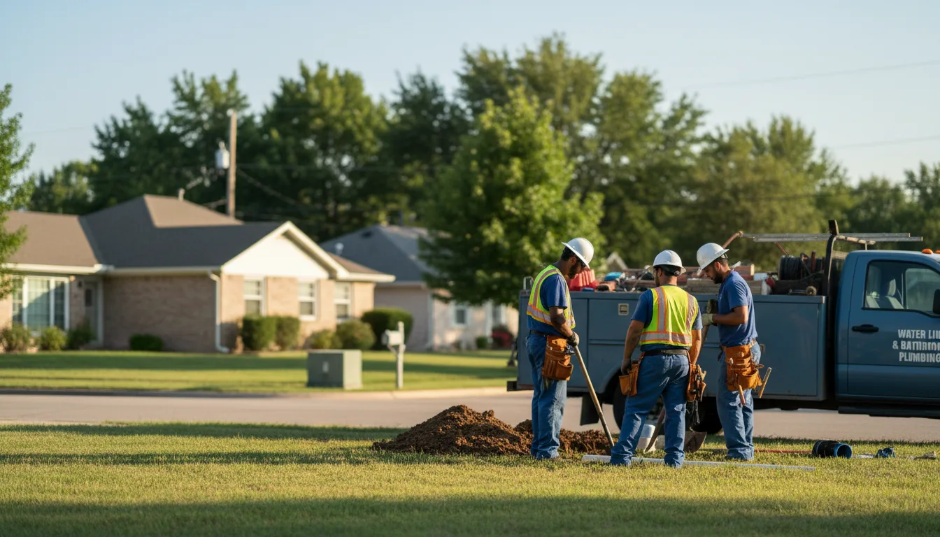 Residential water line and bathroom plumbing service in Whittington, IL